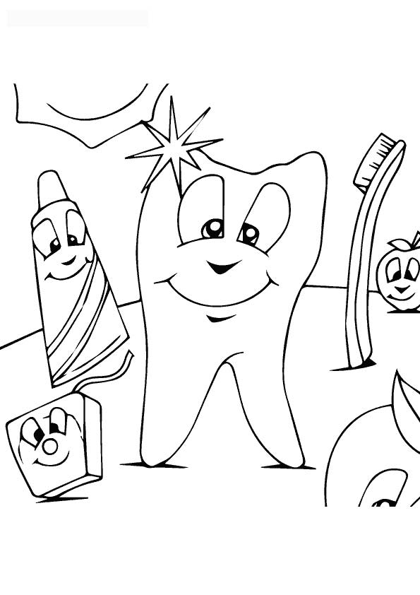 Plansa de colorat cu Dentist 21 14